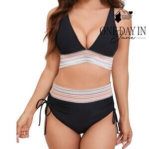 Blooming Jelly High Waist Bikini Swimsuit Size XL